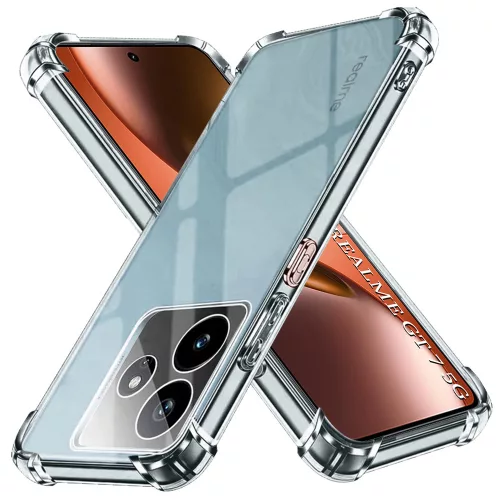 Techsuit - Shockproof Átlátszó Ütésálló Szilikon tok - Realme GT 7 - Átlátszó