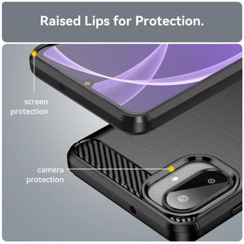 Techsuit - Carbon szilikon tok - Samsung Galaxy A07 4G - Fekete