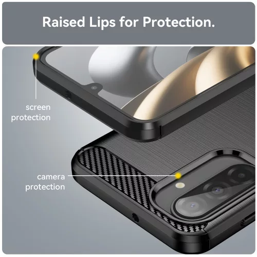 Techsuit - Carbon szilikon tok - Samsung Galaxy A17 5G / A17 4G - Fekete