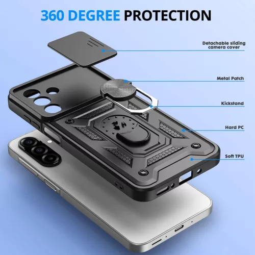 Techsuit - CamShield ütésálló tok - Samsung Galaxy A17 5G / A17 4G - Fekete