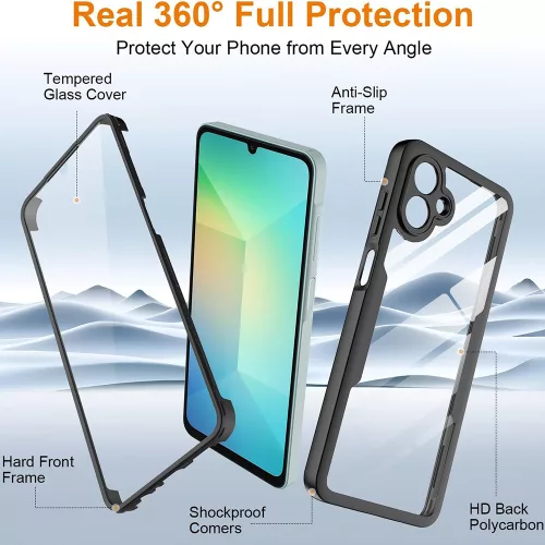 Techsuit - ColorVerse 360 tok kijelzővédővel - Samsung Galaxy A07 4G - Fekete