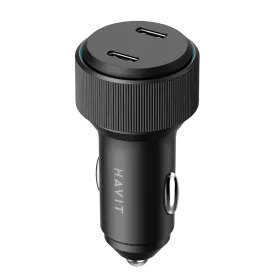  Havit - Car charger (CC2014) - 2x Type-C, PD30W, 3A, PC, Aluminum Alloy - Black