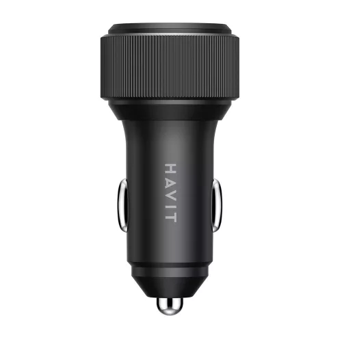 Havit - Car charger (CC2014) - 2x Type-C, PD30W, 3A, PC, Aluminum Alloy - Black