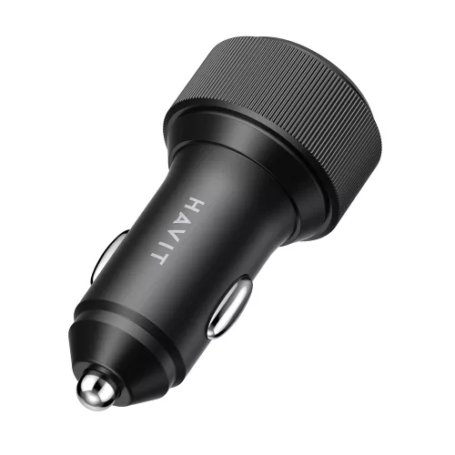 Havit - Car charger (CC2014) - 2x Type-C, PD30W, 3A, PC, Aluminum Alloy - Black