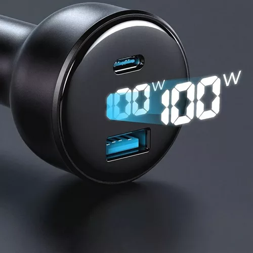 Havit - Car Charger (CC100W) - USB, Type-C, PD100W, PC, with Digital Display - Black