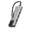 Techsuit - Docking Station NetBridge 5 in 1 (H1) - Type-C to 1x USB2.0, 1x USB3.0, 1x Type-C, 1x HDMI, 1x RJ45, PD87W, 4K@30Hz  - Gray