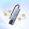 Techsuit - Docking Station NetBridge 5 in 1 (H1) - Type-C to 1x USB2.0, 1x USB3.0, 1x Type-C, 1x HDMI, 1x RJ45, PD87W, 4K@30Hz  - Gray