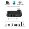 Techsuit - Docking Station SplitterNode 4 in 1 (H17) - USB to 3x USB, 1x Type-C, 5Gbps, ABS, 180° Rotation - Black