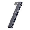 Techsuit - Docking Station ZenithDock 4 in 1 (H14) - USB to 3x USB 2.0, 1x USB 3.0 - Gray