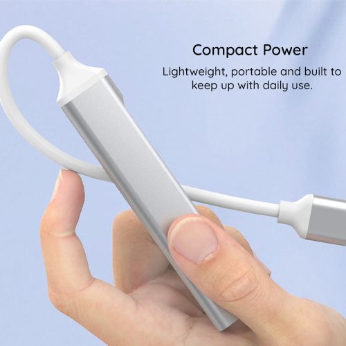 Techsuit - Docking Station PolarisBridge 4 in 1 (H18) - USB-C to 1x USB 3.0, 2x USB 2.0, 1x Type-C - Gray/White