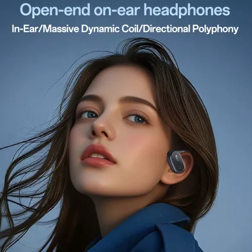 Yesido - Vezeték nélküli fülhallgató (YSP25) - Bluetooth V5.3-mal, Nyitott fülű kialakítás, IP54, 600mAh - Fekete