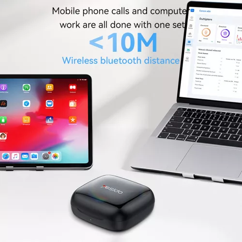 Yesido - Vezeték nélküli fülhallgató (YSP24) - Bluetooth V5.4-gyel, Nyitott fülű kialakítás, Háromsávos Prominence, Érintésmentes, 400mAh, USB-C - Fekete