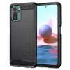 Techsuit - Carbon szilikon tok - Xiaomi Redmi Note 10 4G / Note 10S / Poco M5s - Fekete