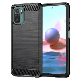   Techsuit - Carbon szilikon tok - Xiaomi Redmi Note 10 4G / Note 10S / Poco M5s - Fekete
