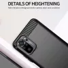 Techsuit - Carbon szilikon tok - Xiaomi Redmi Note 10 4G / Note 10S / Poco M5s - Fekete