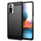 Techsuit - Carbon szilikon tok - Xiaomi Redmi Note 10 Pro / Note 10 Pro Max - Fekete