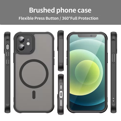 Techsuit - HaloFrost II MagSafe tok - iPhone 12 - Fekete