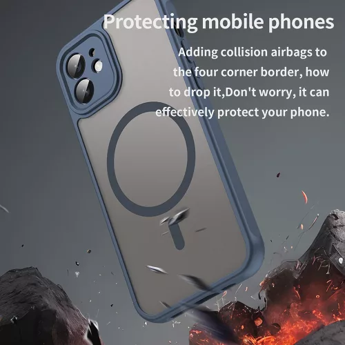 Techsuit - HaloFrost II MagSafe tok - iPhone 12 - Sötétkék