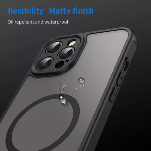 Techsuit - HaloFrost II MagSafe tok - iPhone 12 Pro Max - Fekete
