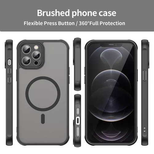 Techsuit - HaloFrost II MagSafe tok - iPhone 12 Pro Max - Fekete
