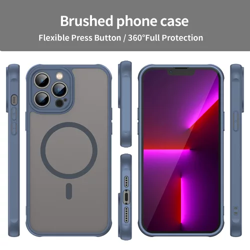 Techsuit - HaloFrost II MagSafe tok - iPhone 13 Pro - Sötétkék