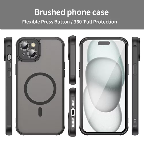 Techsuit - HaloFrost II MagSafe tok - iPhone 14 Plus - Fekete