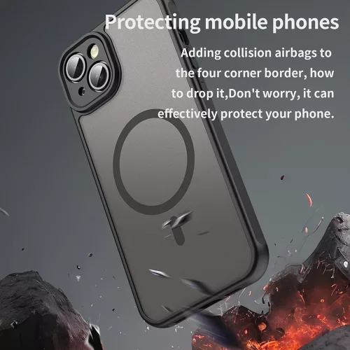 Techsuit - HaloFrost II MagSafe tok - iPhone 14 Plus - Fekete