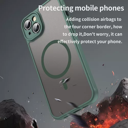 Techsuit - HaloFrost II MagSafe tok - iPhone 14 Plus - Zöld