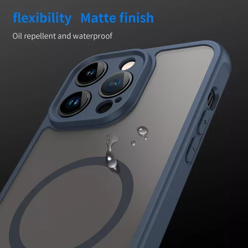 Techsuit - HaloFrost II MagSafe tok - iPhone 14 Pro - Sötétkék
