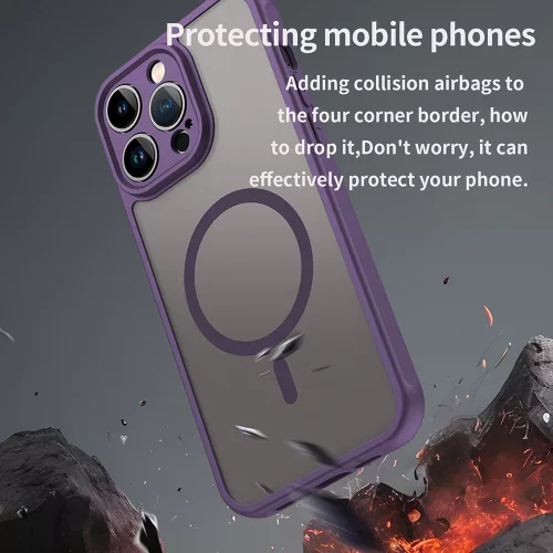 Techsuit - HaloFrost II MagSafe tok - iPhone 14 Pro - Lila