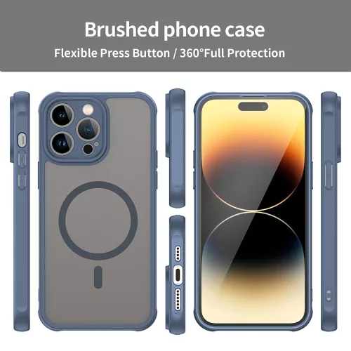 Techsuit - HaloFrost II MagSafe tok - iPhone 14 Pro Max - Sötétkék