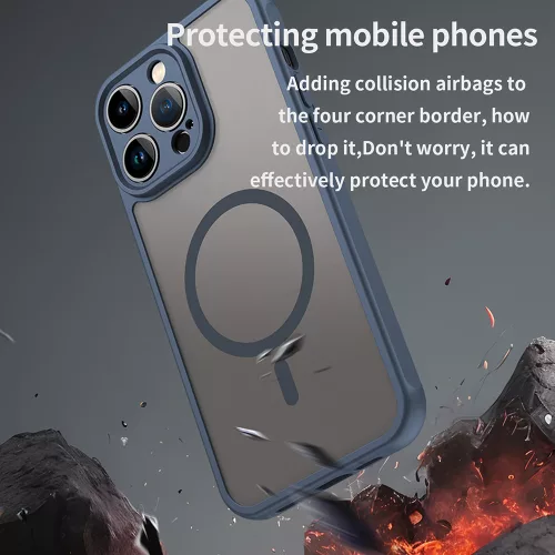 Techsuit - HaloFrost II MagSafe tok - iPhone 14 Pro Max - Sötétkék