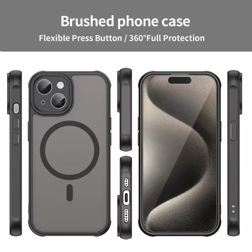 Techsuit - HaloFrost II MagSafe tok - iPhone 15 - Fekete