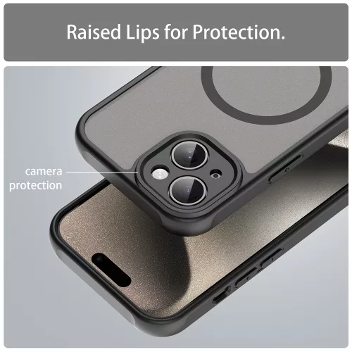 Techsuit - HaloFrost II MagSafe tok - iPhone 15 - Fekete