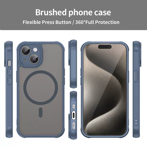 Techsuit - HaloFrost II MagSafe tok - iPhone 15 - Sötétkék
