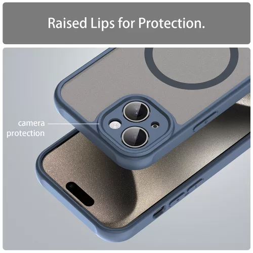 Techsuit - HaloFrost II MagSafe tok - iPhone 15 - Sötétkék