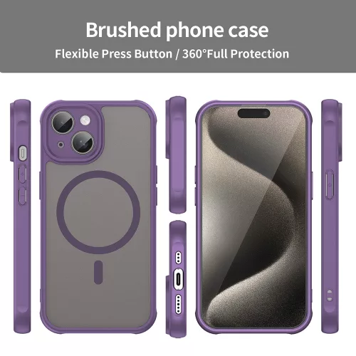Techsuit - HaloFrost II MagSafe tok - iPhone 15 - Lila