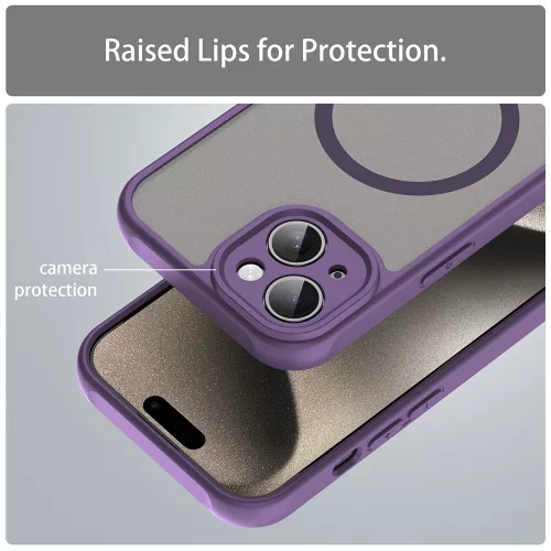 Techsuit - HaloFrost II MagSafe tok - iPhone 15 - Lila