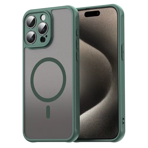 Techsuit - HaloFrost II MagSafe tok - iPhone 15 Pro - Zöld
