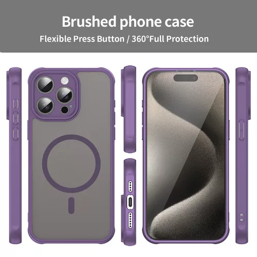 Techsuit - HaloFrost II MagSafe tok - iPhone 15 Pro - Lila