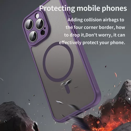Techsuit - HaloFrost II MagSafe tok - iPhone 15 Pro - Lila