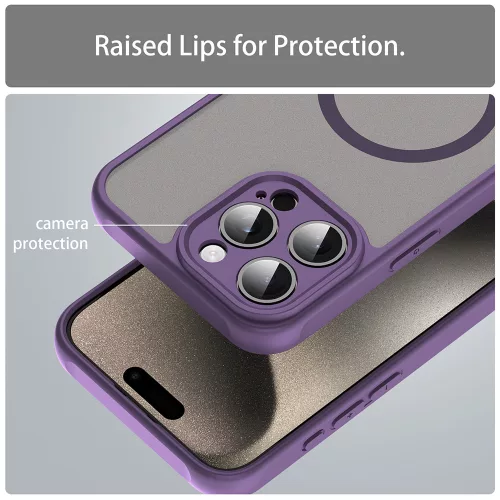 Techsuit - HaloFrost II MagSafe tok - iPhone 15 Pro - Lila