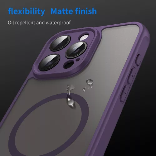 Techsuit - HaloFrost II MagSafe tok - iPhone 15 Pro - Lila