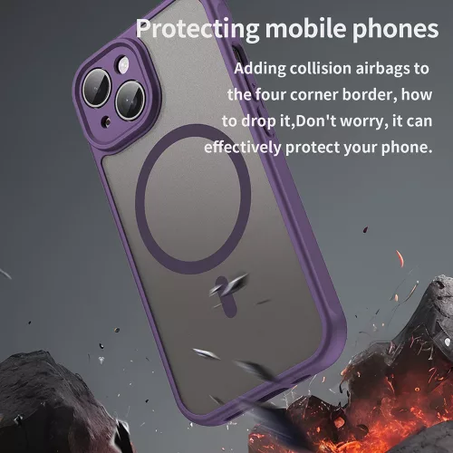 Techsuit - HaloFrost II MagSafe tok - iPhone 15 Plus - Lila