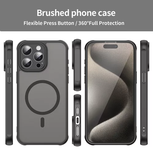 Techsuit - HaloFrost II MagSafe tok - iPhone 15 Pro Max - Fekete