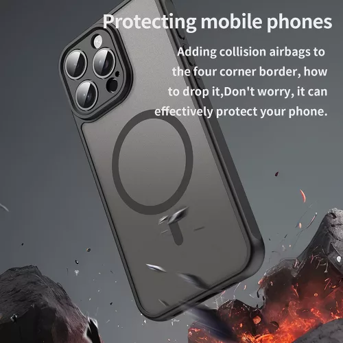 Techsuit - HaloFrost II MagSafe tok - iPhone 15 Pro Max - Fekete