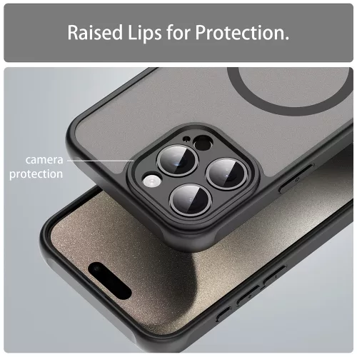 Techsuit - HaloFrost II MagSafe tok - iPhone 15 Pro Max - Fekete