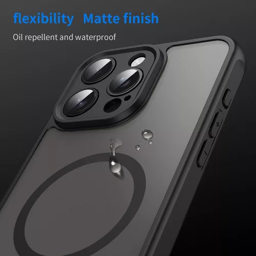 Techsuit - HaloFrost II MagSafe tok - iPhone 15 Pro Max - Fekete