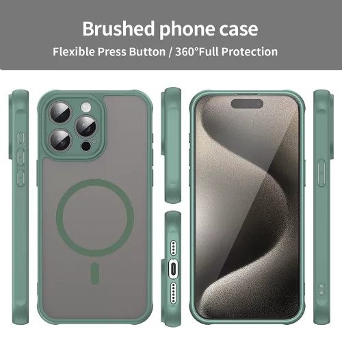 Techsuit - HaloFrost II MagSafe tok - iPhone 15 Pro Max - Zöld