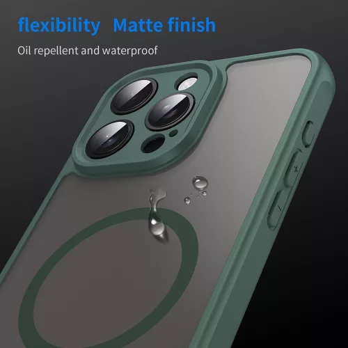 Techsuit - HaloFrost II MagSafe tok - iPhone 15 Pro Max - Zöld